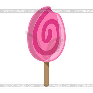 Pink Round Ice-Cream Bar On Stick, Colorful Popsicl - vector clipart