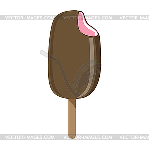 Chocolate Coated Strawberry Ice-Cream Bar On - color vector clipart
