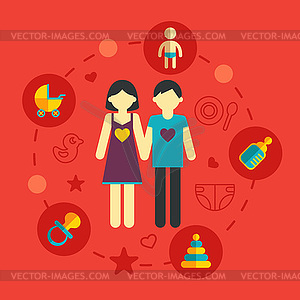 Set of family planning and vacation infographic - vector image