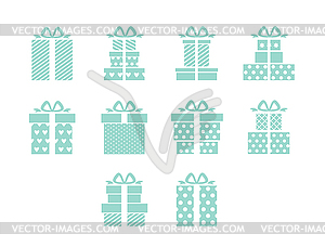 Open and closed box icons - royalty-free vector clipart