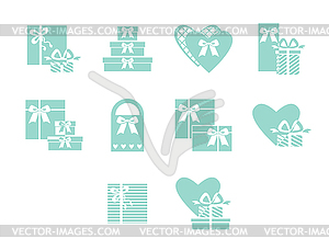 Open and closed box icons - vector image