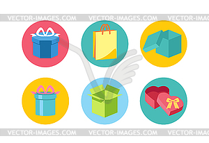 Open and closed box icons - vector image