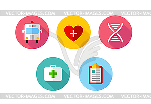 Trendy Flat science icons. . Medical icons set - vector clip art