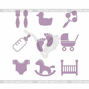 Baby icons set - vector clipart