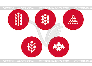 Красочные молекулы элемент дизайна. Абстрактный логотип - изображение в векторном формате