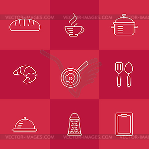 Kitchen seamless pattern - vector EPS clipart