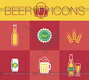 Beer, Icon set - vector clipart / vector image