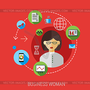 Business customers service and support concept flat - vector clip art