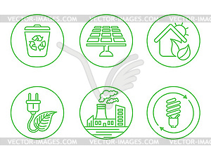 Ecology icons with White Background - vector image