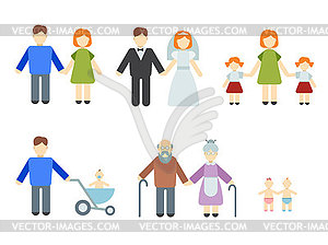 Set of flat people - vector clipart