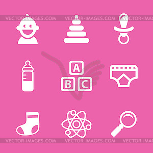 Baby icons set - vector clipart