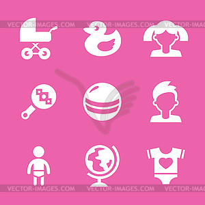 Baby icons set - vector clip art