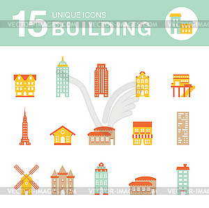 Set of icons houses - vector clipart