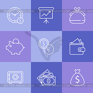 Business icons set - vector clip art