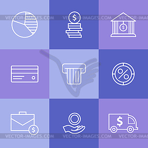 Business icons set - vector clip art