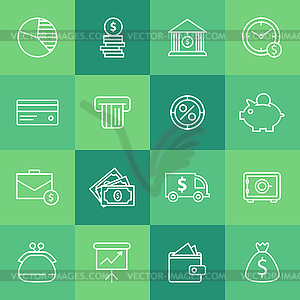 Set of simple business icons - royalty-free vector clipart