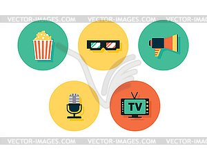 Film icons. multimedia set - vector image