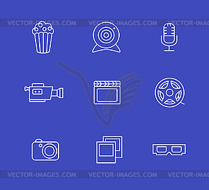 Media or multimedia icon set - vector clipart