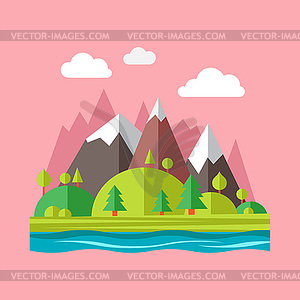 Modern flat design conceptual landscape - vector clipart