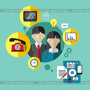 Set Flat Icons with Man of Different Professions. - vector clipart / vector image