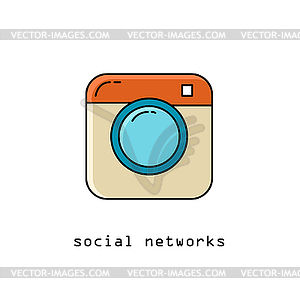 Flat icons for web and mobile applications. Camera - vector image