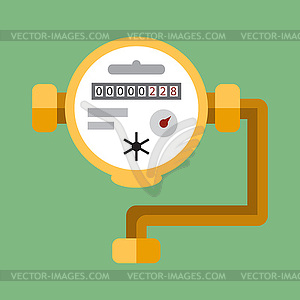 Water meter. flat icon - vector clipart