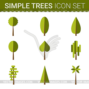 Set of different trees, rocks, grass. Sprites for - vector image