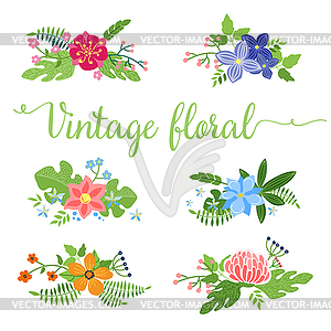 Flowers design. Set of floral icon - vector clipart