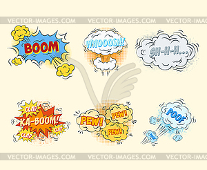 Comic blank text speech bubbles in pop art style set - vector image