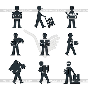 Delivery Person Freight Logistic Business Industry - color vector clipart