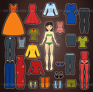 Cute dress up paper doll Body template - vector image