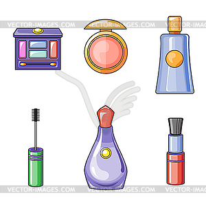 Set of Flat Beauty and Makeup Icons - vector clip art