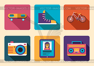 Hipster Icon Accessories - vector clip art