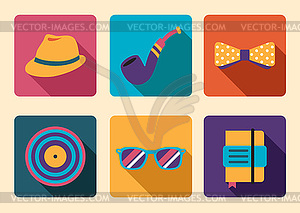 Hipster Icon Accessories - vector image