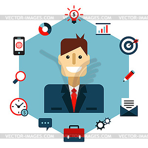 Business Management Flat  - royalty-free vector clipart