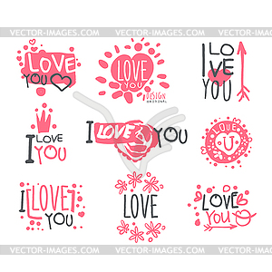 Romantic I Love You Message For St Valentines Day - vector clipart