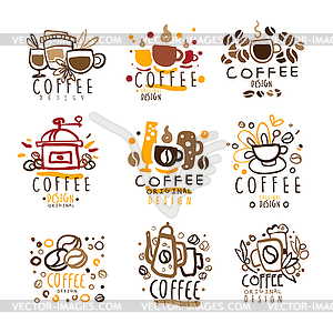 Coffee Original Colorful Graphic Design Template - vector image