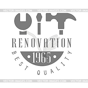 Best Quality Repair and Renovation Service Black An - vector clipart