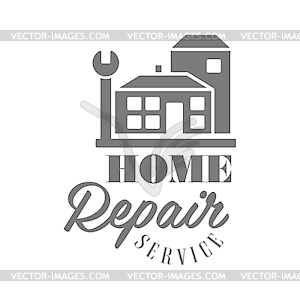 Repair and Renovation Service Black And White Sign - vector clipart