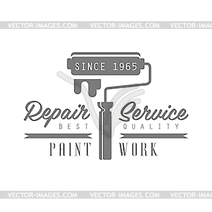 PAint Work, Repair and Renovation Service Black - vector clip art