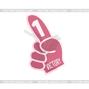 Purple Foam Hand With Index Finger, Fan Glove, - vector clipart / vector image
