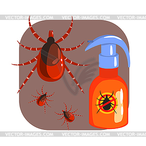 Оранжевый Распылитель клеща или тик инсектицид и - изображение в векторе