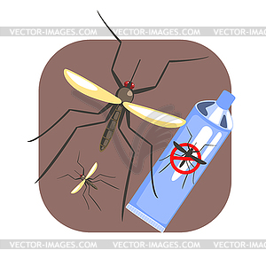Комаров и насекомых комаров спрей синий - изображение в векторе / векторный клипарт