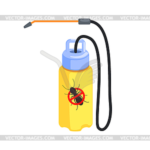 Yellow pressure sprayer for destruction of - royalty-free vector image