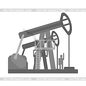 Oil pump jacks. Oil industry production equipment, - vector clip art