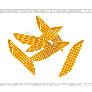 Penne pasta. Raw pasta, macaroni, cartoon - vector image