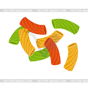 Цветное сухой локоть макароны. Сырые итальянский - векторное изображение EPS