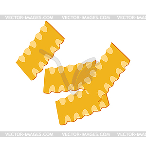 Mafaldine pasta. Uncooked italian pasta, macaroni, - vector clipart