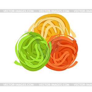 Fettuccine pasta. Uncooked italian pasta, - vector clip art