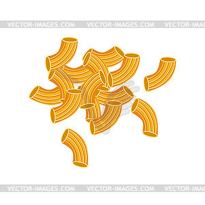 Dry elbow macaroni pasta. Raw pasta, macaroni, - vector image